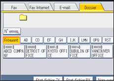 Illustration de l'écran du panneau de commande