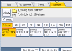 Illustration de l'écran du panneau de commande