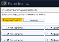 Illustration de l'écran du panneau de commande