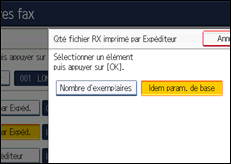 Illustration de l'écran du panneau de commande