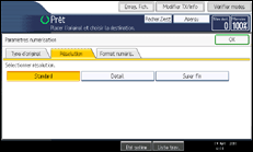Illustration de l'écran du panneau de commande