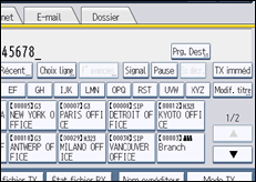 Illustration de l'écran du panneau de commande