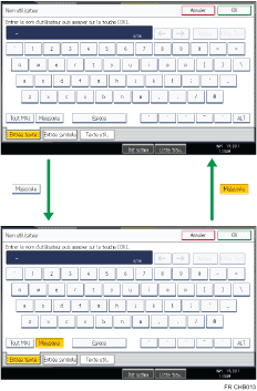 Illustration des touches