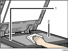 Illustration de la vitre d'exposition avec numérotation