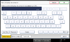 Illustration de l'écran du panneau de commande