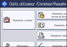 Illustration de l'écran du panneau de commande