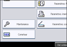 Illustration de l'écran du panneau de commande