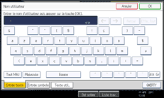 Illustration de l'écran du panneau de commande