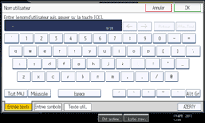 Illustration de l'écran du panneau de commande