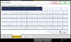 Illustration de l'écran du panneau de commande