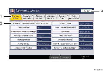 illustration de l'utilisation de l'écran LCD (illustration avec légende numérotée)