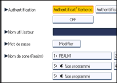 Illustration de l'écran du panneau de commande