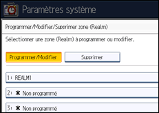 Illustration de l'écran du panneau de commande