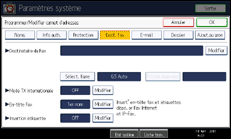 Illustration de l'écran du panneau de commande