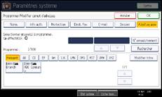 Illustration de l'écran du panneau de commande