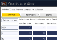 Illustration de l'écran du panneau de commande