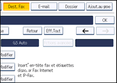 Illustration de l'écran du panneau de commande
