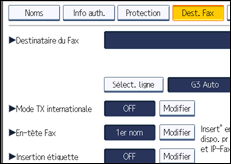 Illustration de l'écran du panneau de commande