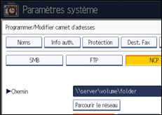 Illustration de l'écran du panneau de commande