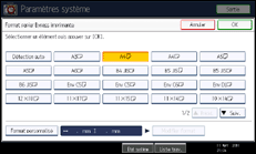 Illustration de l'écran du panneau de commande