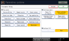 Illustration de l'écran du panneau de commande