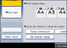Illustration de l'écran du panneau de commande