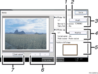 Illustration num&eacute;rot&eacute;e du panneau de commande