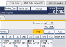 Illustration de l'écran du panneau de commande