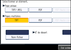 Illustration de l'écran du panneau de commande