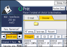 Illustration de l'écran du panneau de commande