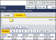 Illustration de l'&eacute;cran du panneau de commande