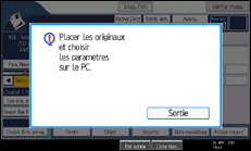Illustration de l'&eacute;cran du panneau de commande