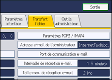 Illustration de l'&eacute;cran du panneau de commande