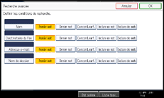 Illustration de l'&eacute;cran du panneau de commande