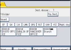 Illustration de l'écran du panneau de commande