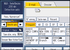 Illustration de l'&eacute;cran du panneau de commande
