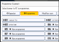 Illustration de l'&eacute;cran du panneau de commande