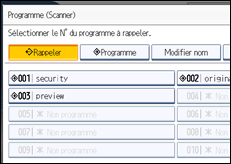 Illustration de l'&eacute;cran du panneau de commande