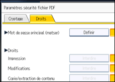 Illustration de l'écran du panneau de commande