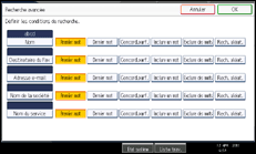 Illustration de l'écran du panneau de commande