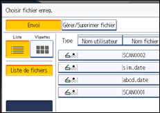 Illustration de l'écran du panneau de commande