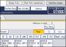 Illustration de l'&eacute;cran du panneau de commande