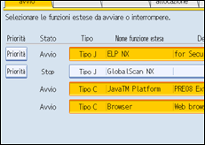 Illustrazione schermata pannello di controllo