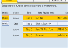 Illustrazione schermata pannello di controllo
