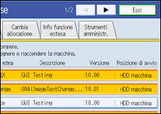 Illustrazione schermata pannello di controllo