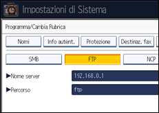 Illustrazione schermata pannello di controllo