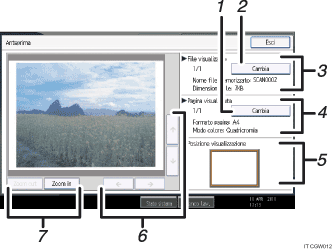 Illustrazione numerata pannello di controllo