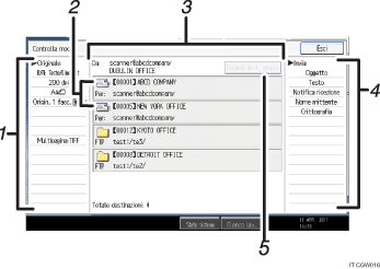 Illustrazione numerata pannello di controllo