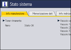 Illustrazione schermata pannello di controllo
