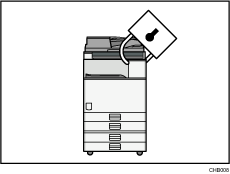 Ilustracja przedstawiająca administrowanie urządzeniem/ochronę dokumentów